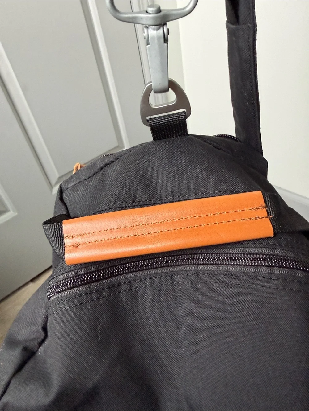Eddie Bauer Black Duffel with Brown Trim